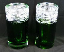 A pair of 1960's Czechoslovakian Skrdlovice glass vases,