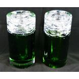 A pair of 1960's Czechoslovakian Skrdlovice glass vases,