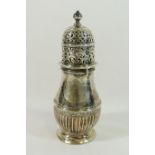 A Queen Anne silver sugar caster, London 1706, by Charles Adam,