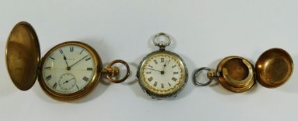 A 19th century Continental silver cased pocket watch, the case stamped 'Fine Silver',