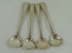 A set of four George III silver salt spoons, London 1784,