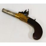 A small flint lock pistol with screw off barrel, the lock inscribed 'Ketland and Co.