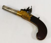 A small flint lock pistol with screw off barrel, the lock inscribed 'Ketland and Co.