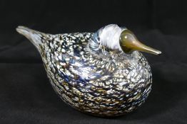 A Finnish Iittala glass 'Spotted Crake' bird by Oiva Toikka, 15cm long,