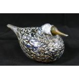 A Finnish Iittala glass 'Spotted Crake' bird by Oiva Toikka, 15cm long,