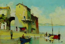 Cecil Rochfort D'Oyly John (1906-1993)+ 'Villefranche' Oil on canvas Signed lower right 45cm x