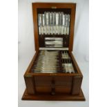 An old English pattern canteen of cutlery,