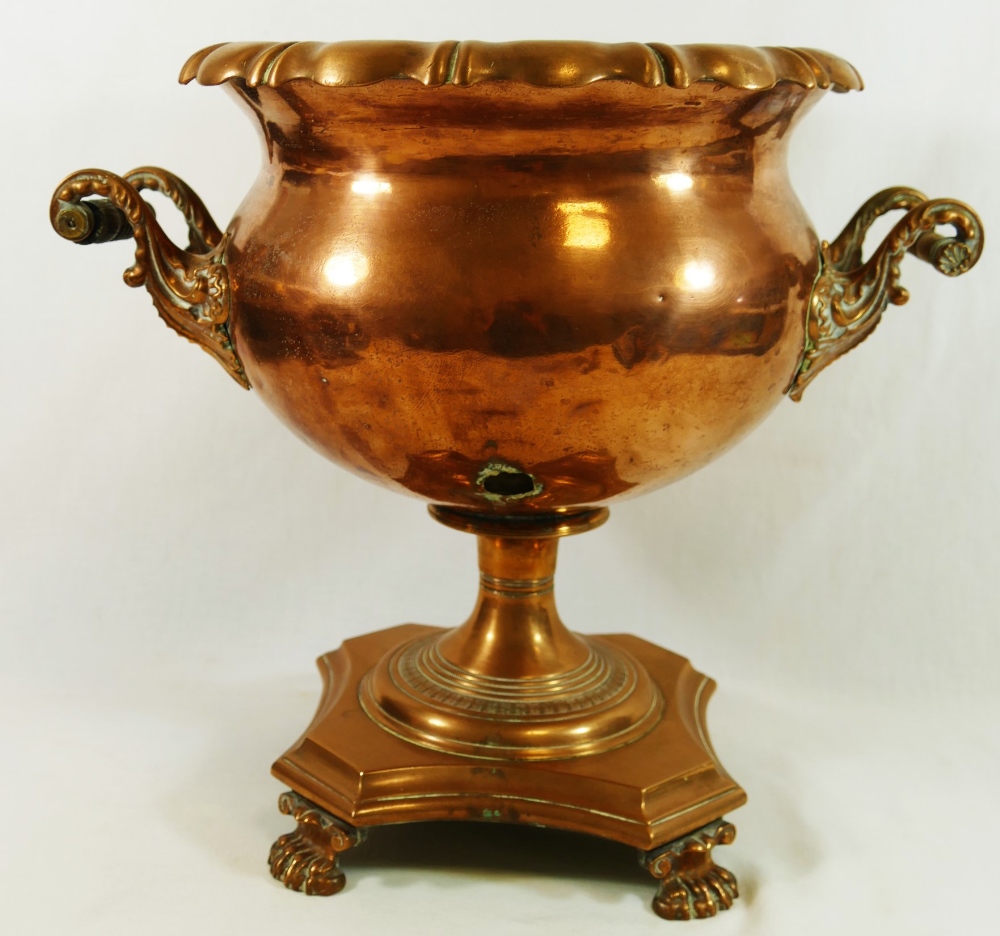 A 19th century two handled copper urn, c - Image 2 of 2