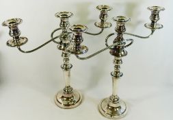 A large pair of silver plate on copper t