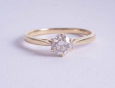 An 18ct diamond single stone ring approx. 0.50 ct, size O.