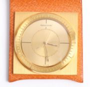 Jaeger-LeCoultre, a 1970's mechanical travel clock back plate, marked 968517.