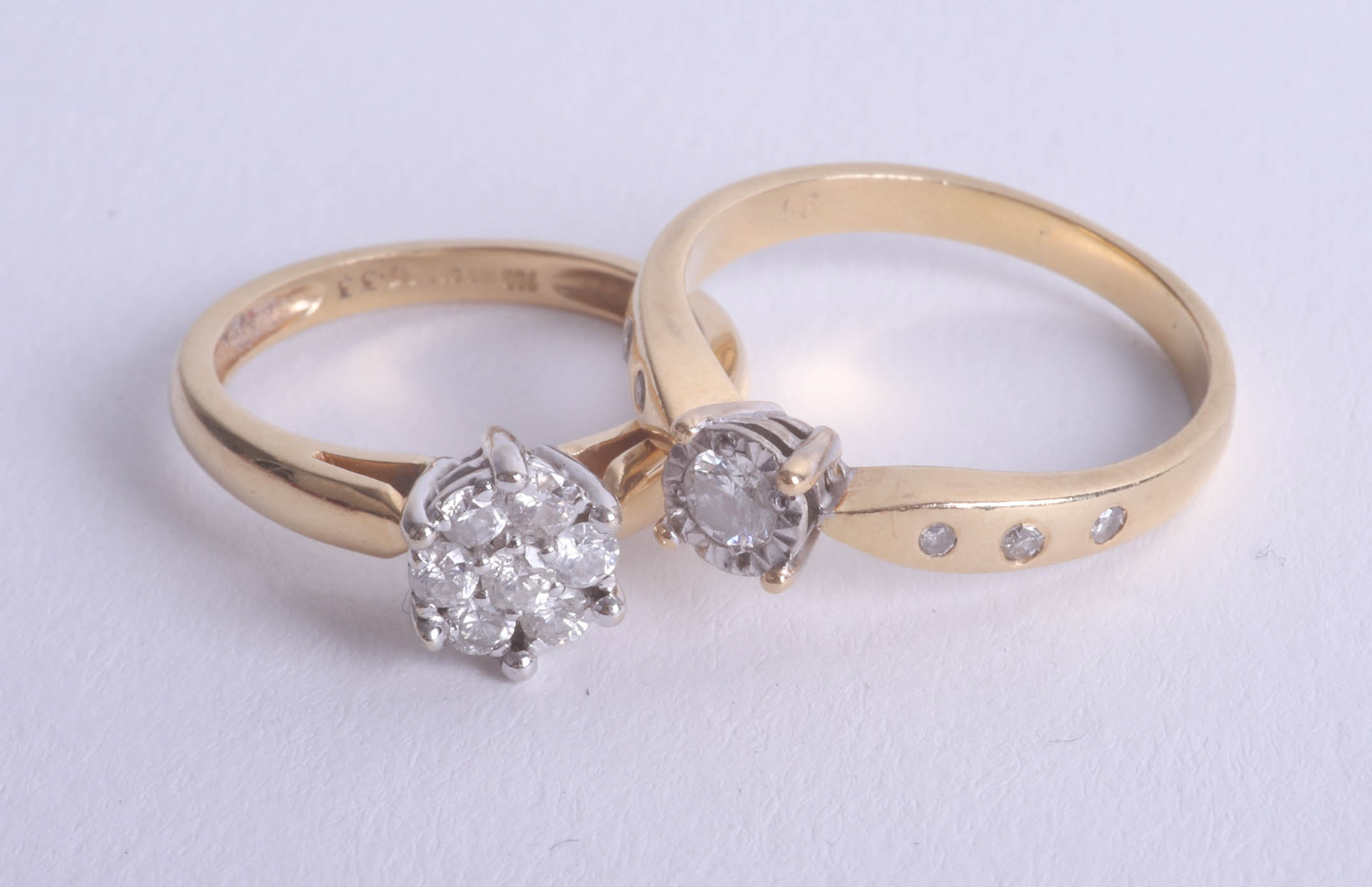 Two 18ct and diamond set dress rings. - Image 2 of 2