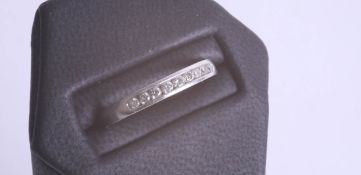 A platinum half band eternity ring, size M/N.