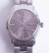 Rolex, a gents stainless steel oyster perpetual chronometer wristwatch with batten dial with Rolex