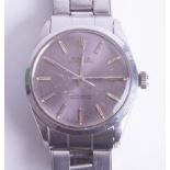 Rolex, a gents stainless steel oyster perpetual chronometer wristwatch with batten dial with Rolex