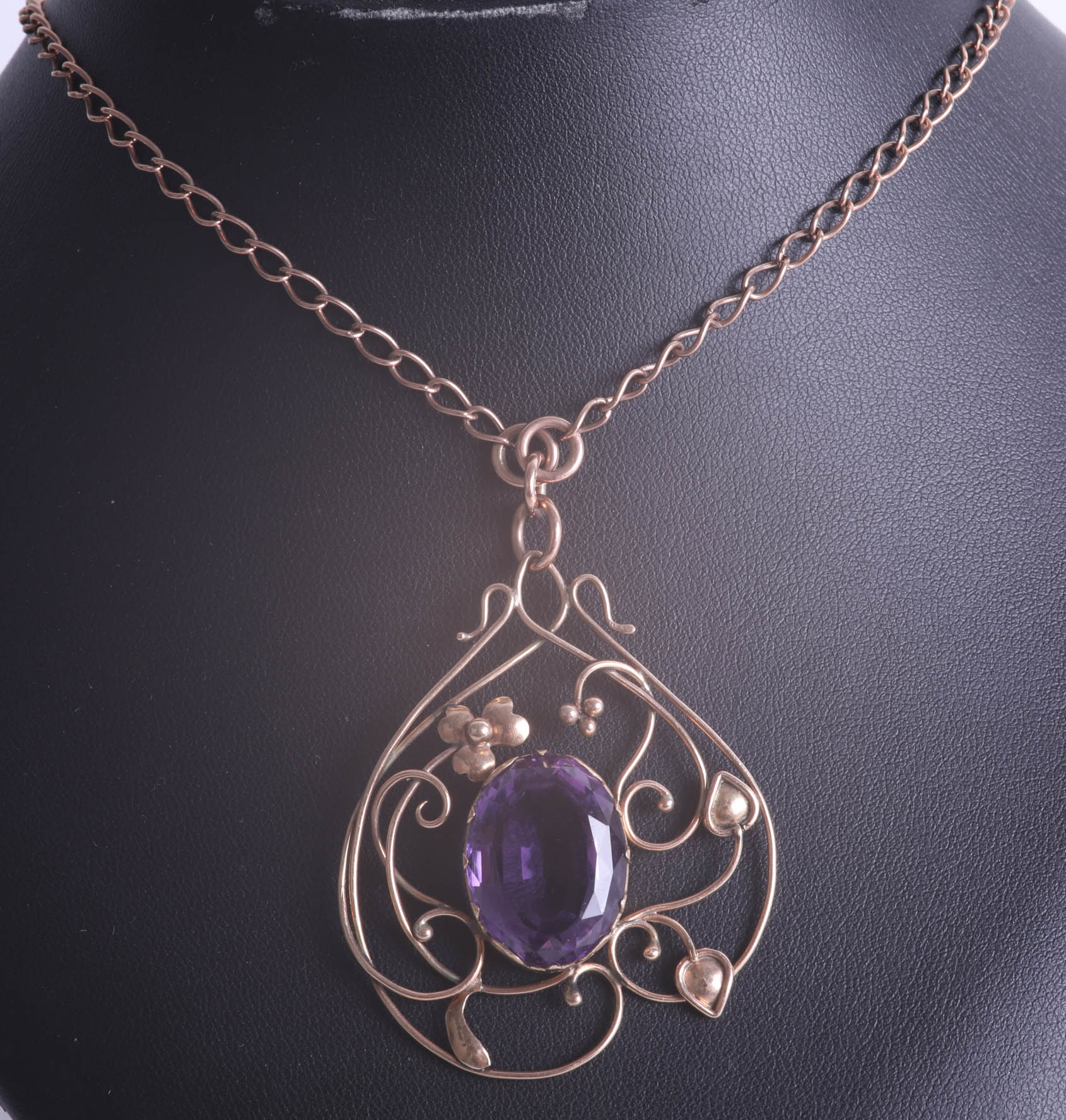 An Art Nouveau amethyst necklace. - Image 2 of 2