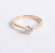 An 18ct gold and diamond solitaire ring approx. 0.50ct, size M.