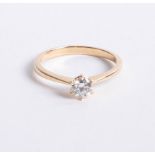 An 18ct gold and diamond solitaire ring approx. 0.50ct, size M.