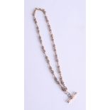 A 9ct gold T bar necklace approx 7.60g.