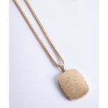 An 18ct necklace with locket (locket indistinctly hallmarked), approx 21.90g.