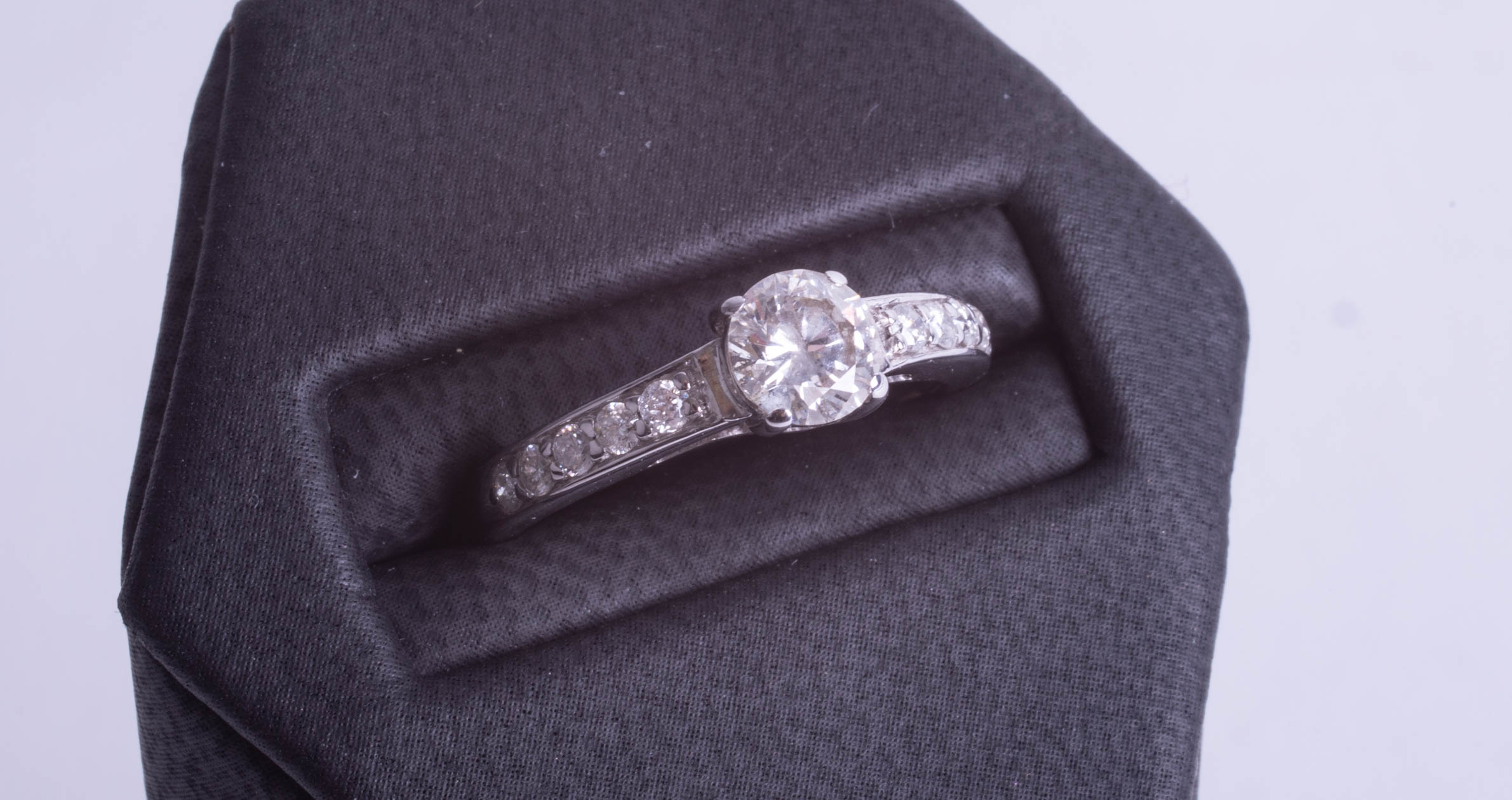 An 18ct white gold diamond solitaire ring approx. 0.60ct with diamond analysis report card ( - Image 2 of 2