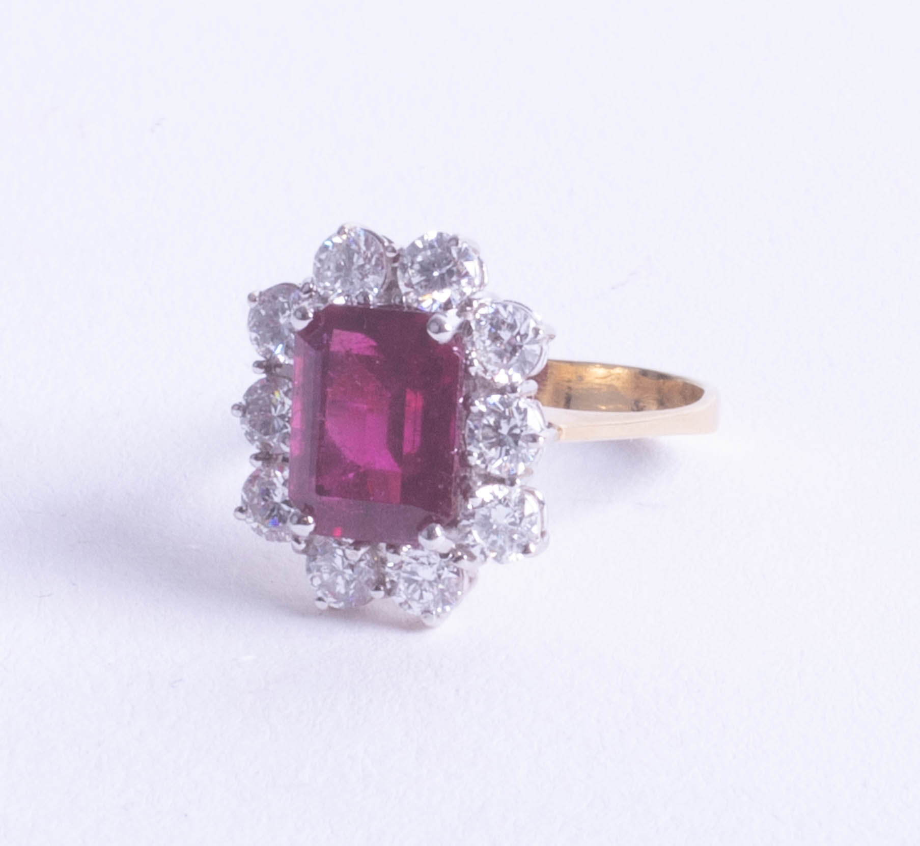 An 18ct diamond and tourmaline ring, size K. - Image 2 of 2