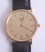 Longines 9ct gents dress watch, with original box and papers circa 1998.