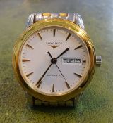 Longines, a gents automatic day date wristwatch, L636.50.