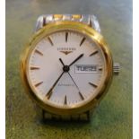 Longines, a gents automatic day date wristwatch, L636.50.