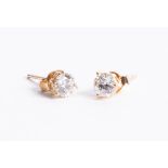 An 18ct gold and diamond stud earrings approx. 1.00ct.