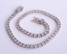 An 18ct white gold and diamond set bracelet, approx. 2.50ct.