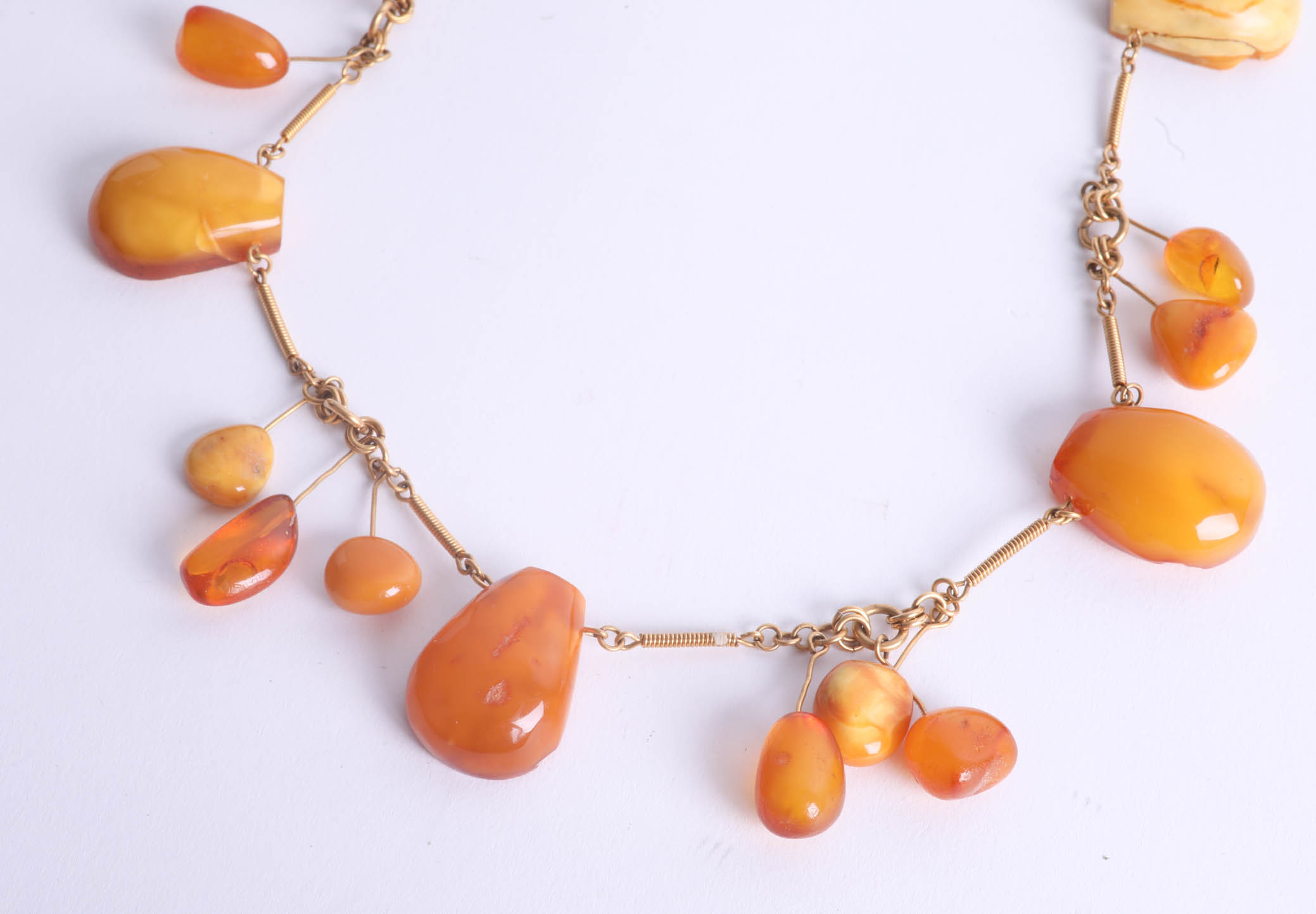 A modern mixed amber necklace, boxed. - Image 3 of 3