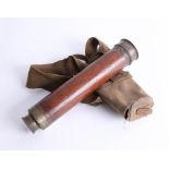 A Victorian 3 pull telescope, inscribed W.Harris & Co, 50 Holborn, London, with wood casing and