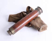 A Victorian 3 pull telescope, inscribed W.Harris & Co, 50 Holborn, London, with wood casing and