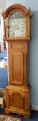 A Cornish pine cased longcase clock, with arched painted dial, marked 'F.Daniel, Marazion', with 8