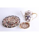 Royal Crown Derby, including teapot pattern 2451 Imari, two plates pattern 2451 Imari, three