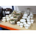 Set of 3 graduated Spode landscape jugs together with Limoge 12 setting coffee service (faults) )and