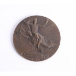 1900 Olympic Games France, a bronze medallion, 1900 marked 'MLLE. Bartelett', Exposition Universal