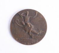 1900 Olympic Games France, a bronze medallion, 1900 marked 'MLLE. Bartelett', Exposition Universal