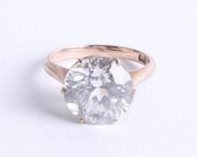 A 9ct gold white stone ring, size O.