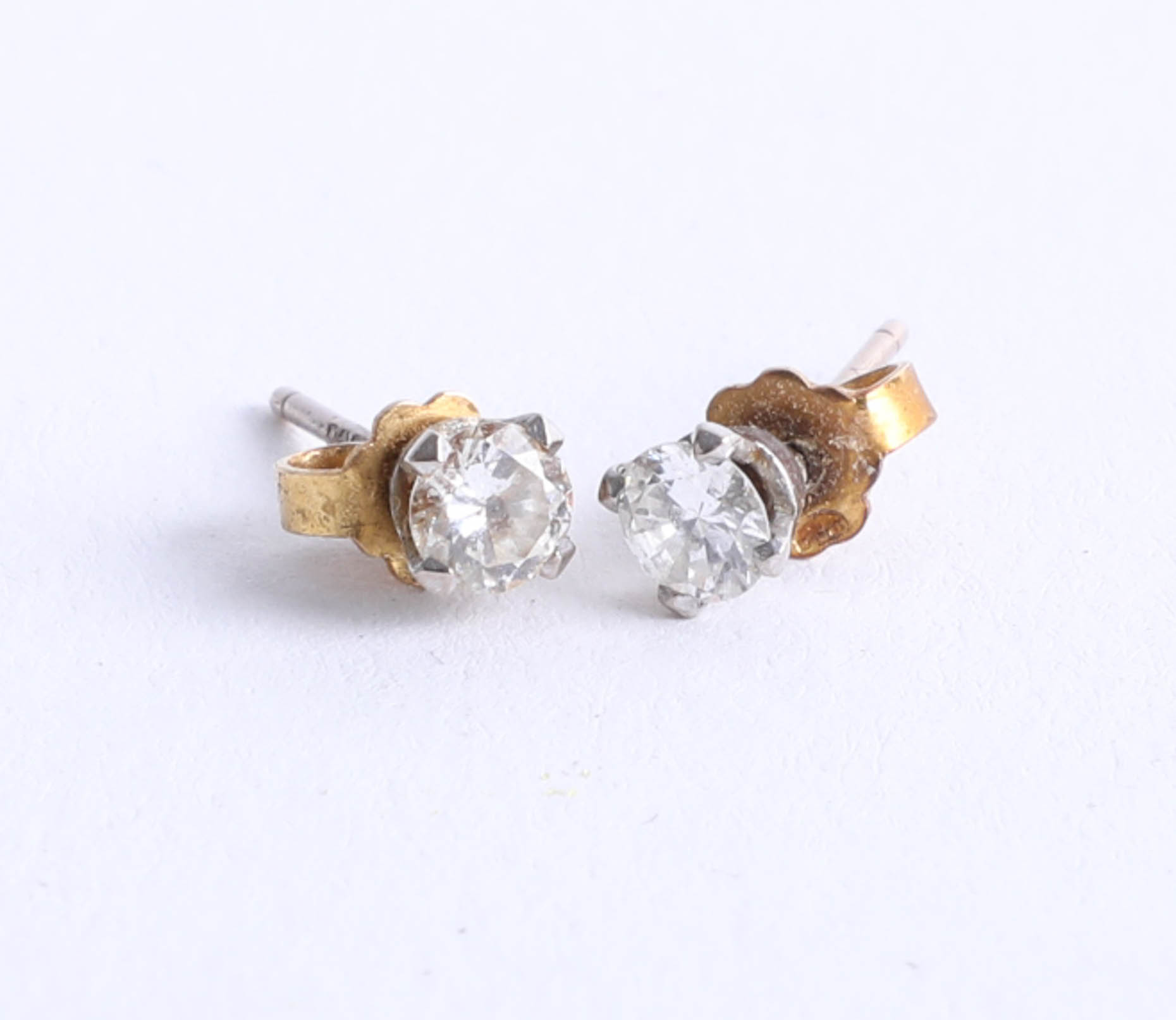 A pair of diamond stud earrings. - Image 2 of 2
