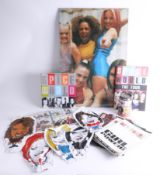 Collection of Spice Girls memorabilia; programs, and poster.