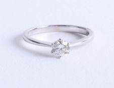 An 18ct white gold diamond solitaire ring approx 0.50ct, size M.