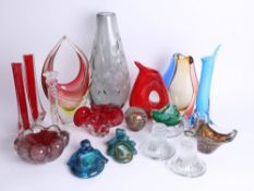 A collection various 1960's art glass ware (17).