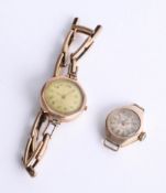 Two 9ct gold ladies wristwatches.