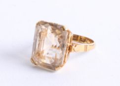 A high carat gold topaz ring, size M.