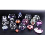 Collection of various glass paperweights (15).