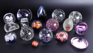 Collection of various glass paperweights (15).