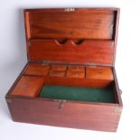 A 19th century mahogany fitted writing case/document box, approx 50cm x 30cm x 40cm.