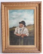 Early 20th century oil on canvas, not signed, 'Farmer' frame, 35cm x 23cm also F.Evans, late 19th/